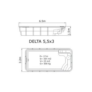 Композитный бассейн Sky Mirror Delta - 5,5 x 3,0 x 1,5 м - Фото 8