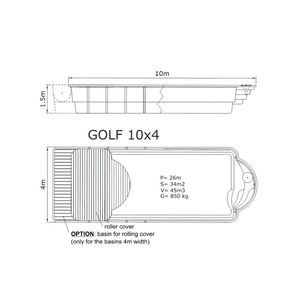 Композитный бассейн Sky Mirror Golf - 10,0 x 4,0 x 1,5 м - Фото 2