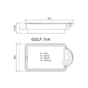 Композитный бассейн Sky Mirror Golf - 7,0 x 4,0 x 1,5 м - Фото 2