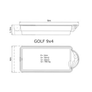Композитный бассейн Sky Mirror Golf - 9,0 x 4,0 x 1,5 м - Фото 2