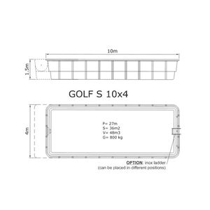 Композитный бассейн Sky Mirror Golf S - 10,0 x 4,0 x 1,5 м - Фото 2