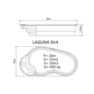Композитный бассейн Sky Mirror Laguna - 8,0 x 4,0 x 1,5 м - Фото 2