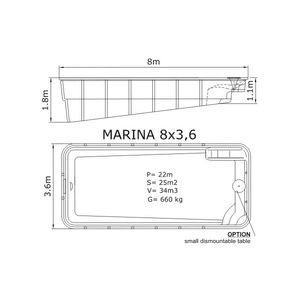 Композитный бассейн Sky Mirror Marina - 8,0 x 3,6 x 1,8 м - Фото 2