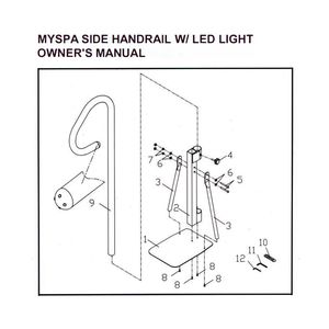 Поручень c LED-подсветкой Myspa Side Handrail - Фото 3
