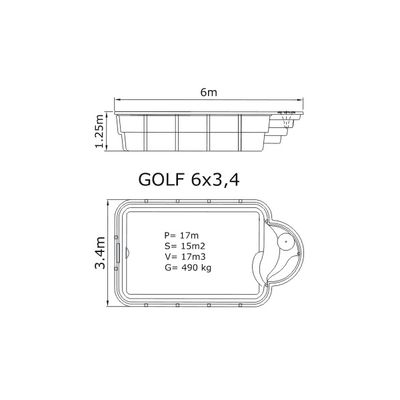 Композитный бассейн Sky Mirror Golf - 6,0 x 3,4 x 1,5 м