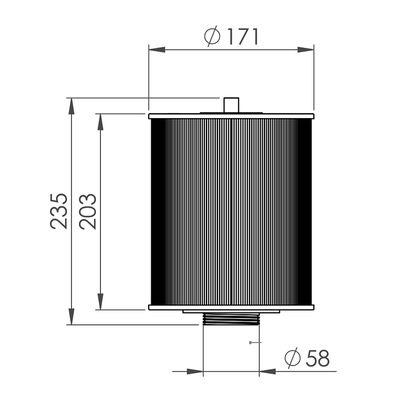Фильтр для СПА-бассейна Wellis AKU1816 (203 x 171 мм)